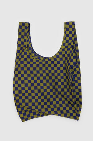 PEAR NAVY CHECK BAGGU