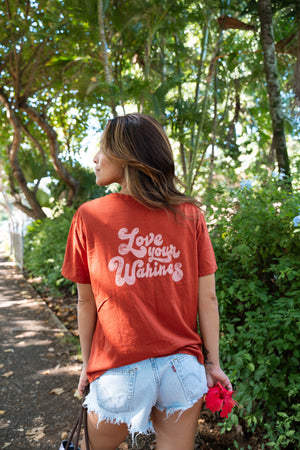 TEE LOVE YOUR WAHINES - OVERSIZED FIT - LEHUA RED