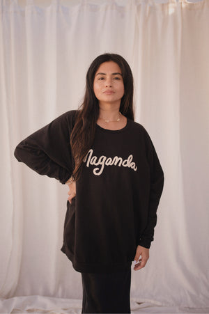 OVERSIZED SWEATER MAGANDA - LAVA BLACK