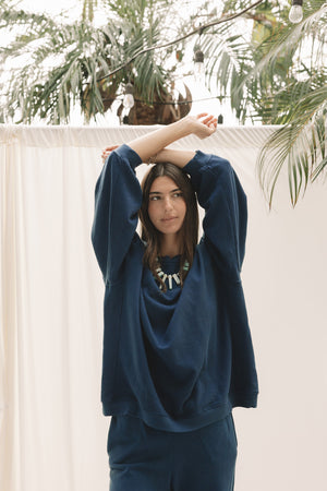 EVERYDAY OVERISIZED SWEATER - INDIGO BLUE