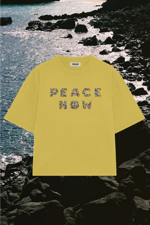 TEE PEACE NOW - BOXY CROPPED FIT - MELLOW YELLOW
