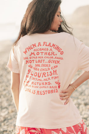 TEE FLAMINGO MOTHER - OVERSIZED FIT - BALLET PINK