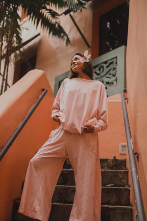 OVERSIZED SWEATER WAHINE - PUA PINK