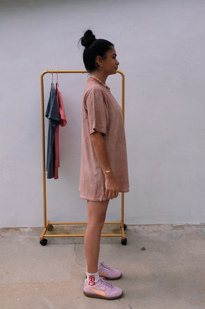 TEE SHIRT DRESS (PERFECTLY IMPERFECT) - SAND DUNE