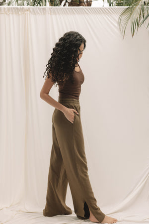 EVERYDAY WIDELEG SWEATPANT - AVOCADO