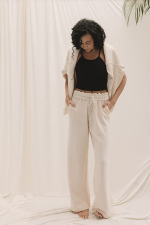 EVERYDAY WIDELEG SWEATPANT - COCONUT