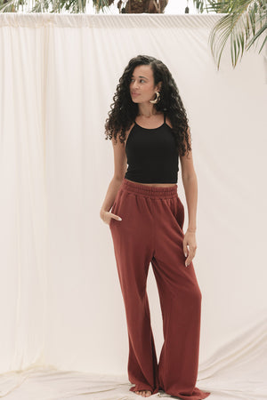 EVERYDAY WIDELEG SWEATPANT - CRIMSON RED