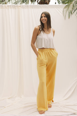 EVERYDAY WIDELEG SWEATPANT - LEMON