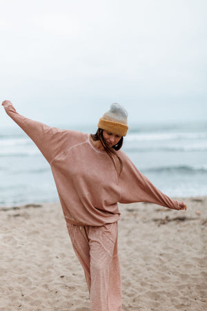 OVERSIZED BASIC SWEATER - SAND DUNE