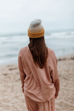 OVERSIZED BASIC SWEATER - SAND DUNE