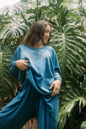 OVERSIZED SWEATER WAHINE - BLUE HAWAI'I
