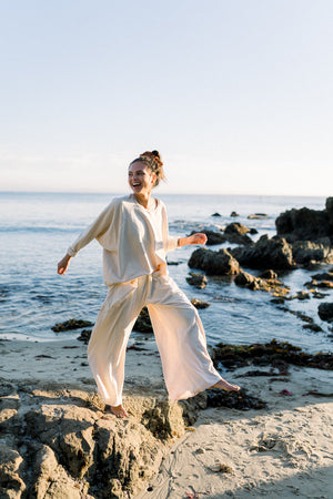 OVERSIZED BASIC SWEATER - COCONUT