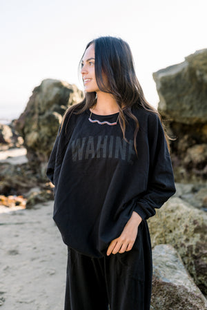 OVERSIZED SWEATER WAHINE - LAVA BLACK