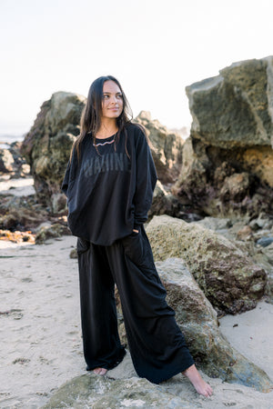 OVERSIZED SWEATER WAHINE - LAVA BLACK