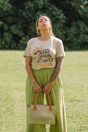 TEE MIND YOUR COCONUTS - SAND