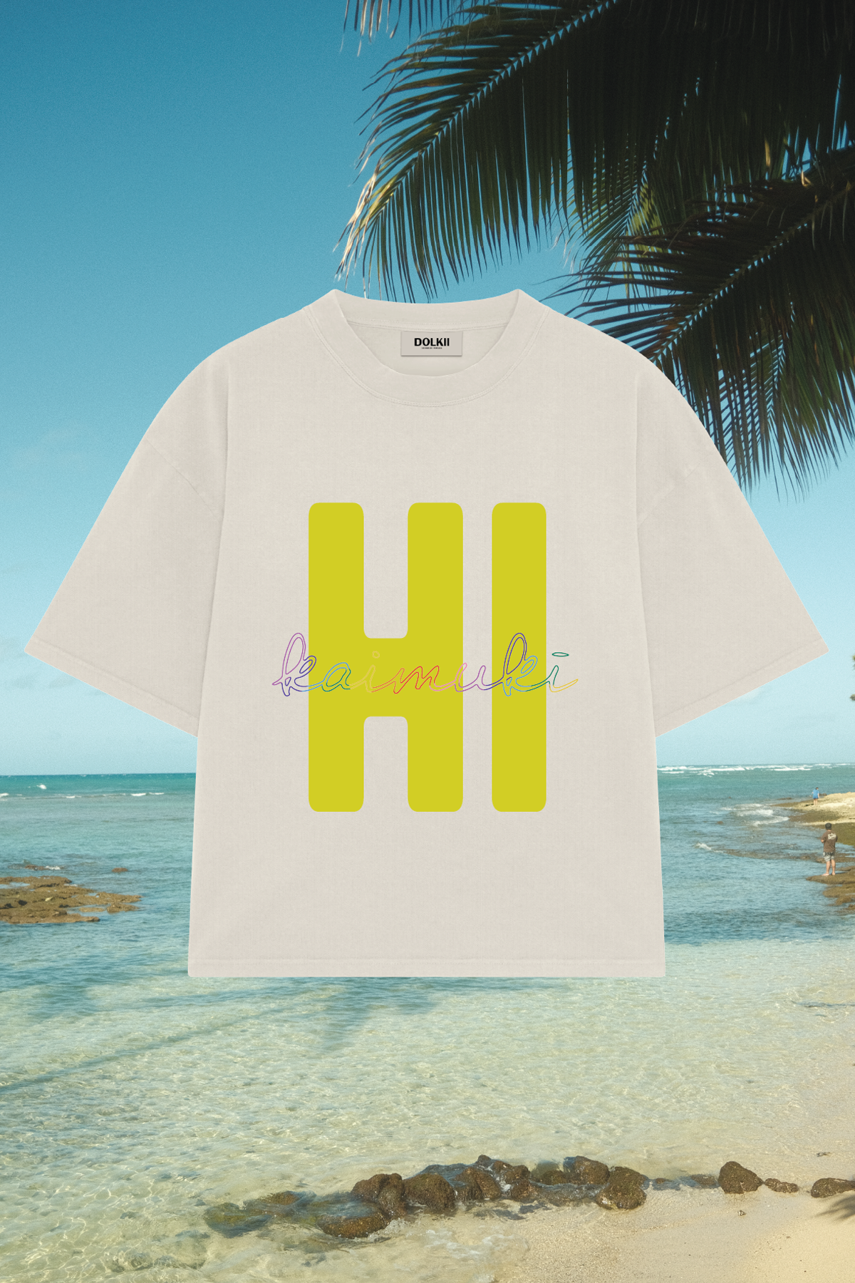KIIKII TEE KAIMUKĪ - BOXY CROPPED FIT - COCONUT