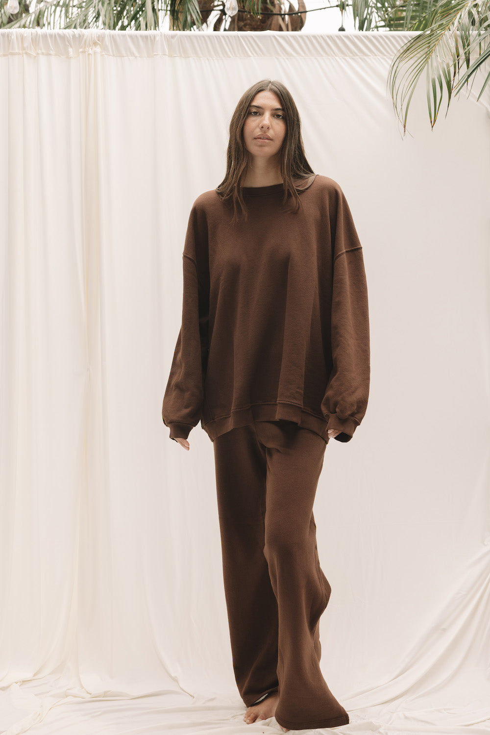 【cocoaページ】big silhouette sweat Everyday Oversized Sweater - Cacao - Dolkii Hawai'i