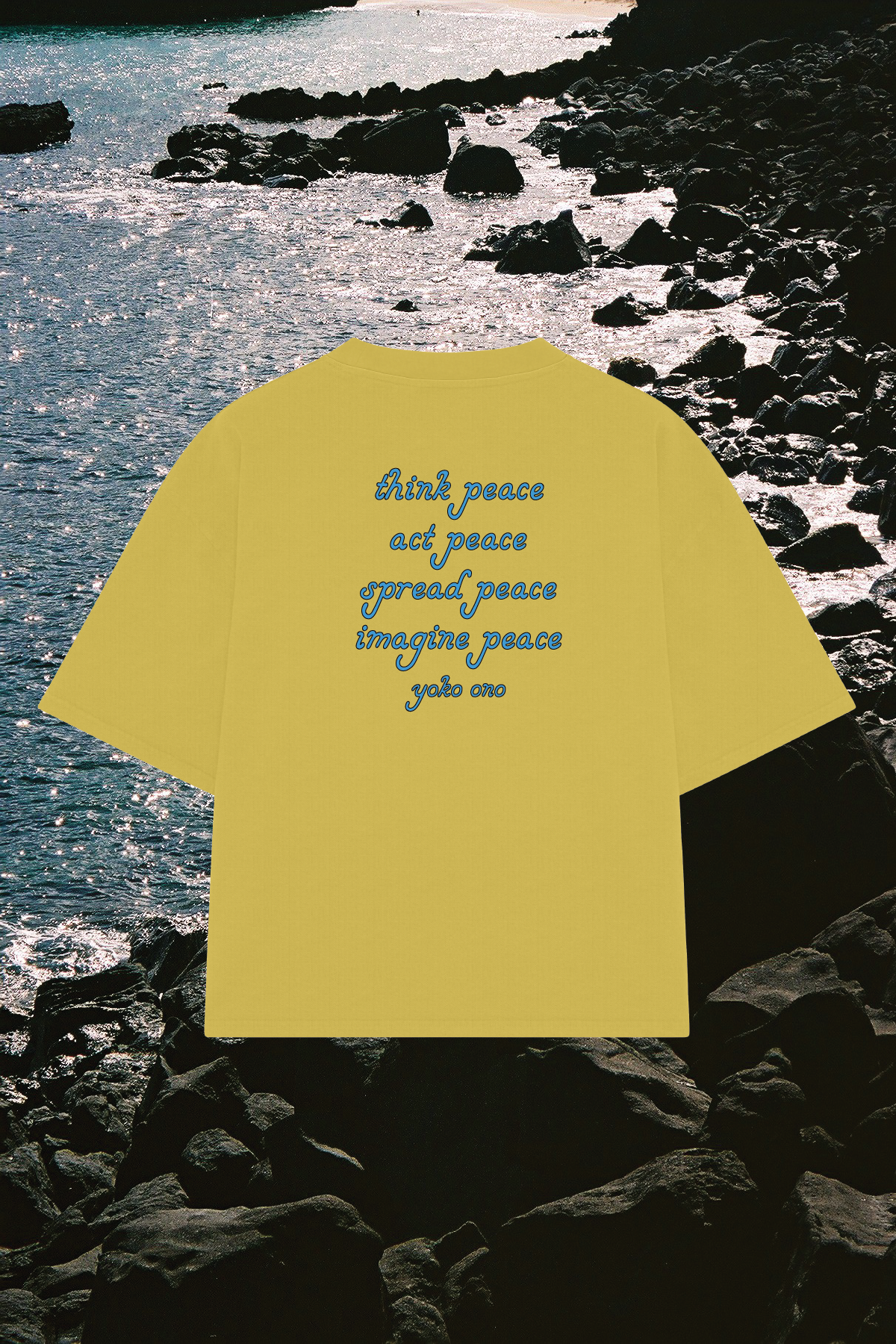 TEE PEACE NOW - BOXY CROPPED FIT - MELLOW YELLOW