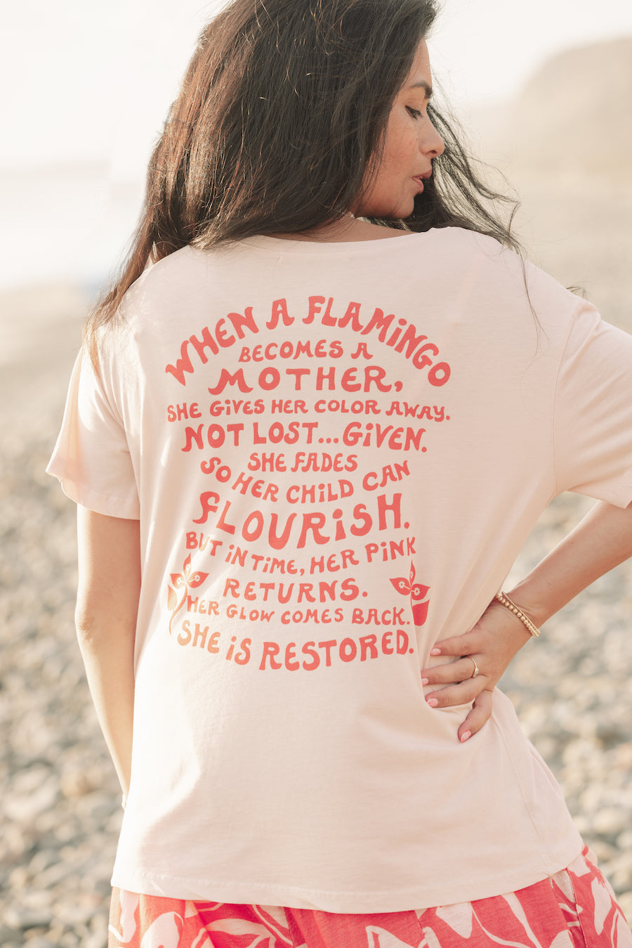 TEE FLAMINGO MOTHER - OVERSIZED FIT - BALLET PINK