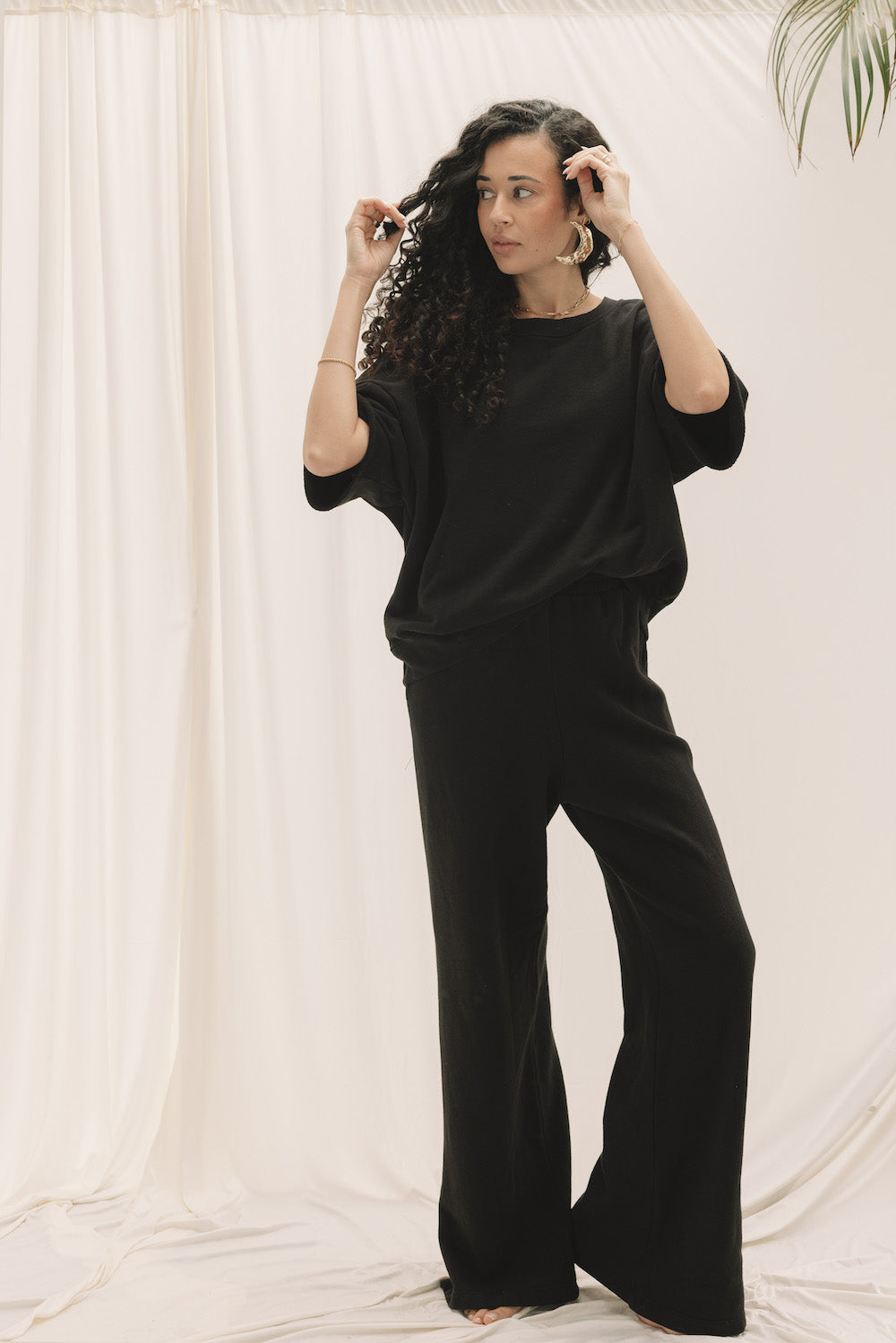 EVERYDAY WIDELEG SWEATPANT - LAVA BLACK