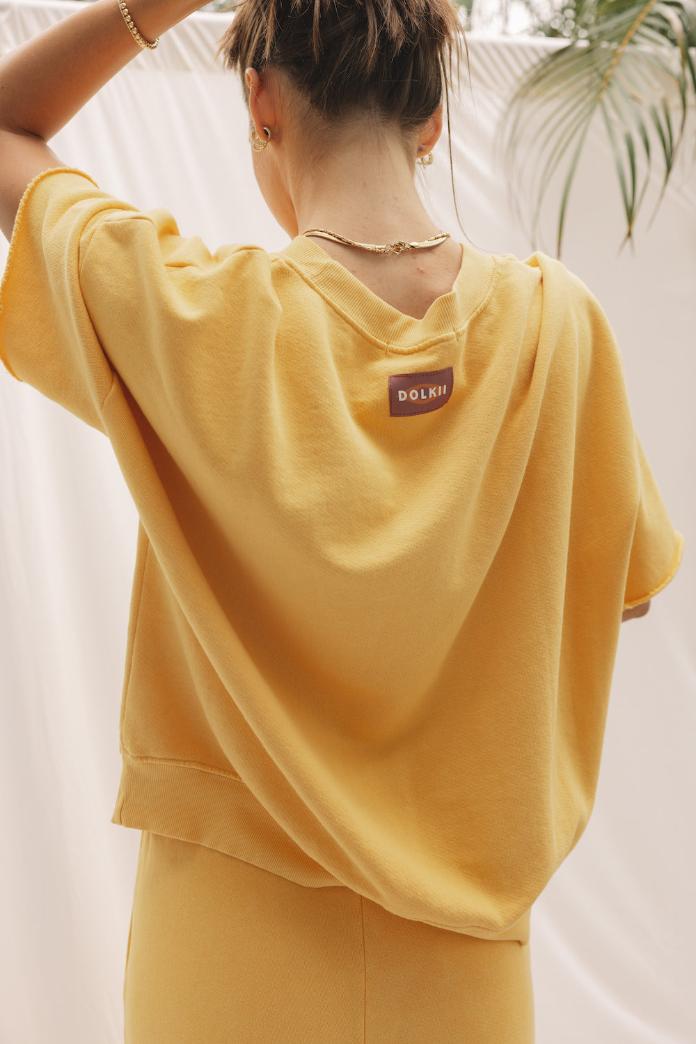 EVERYDAY OVERSIZED SHORT SLEEVE SWEATSHIRT - LEMON