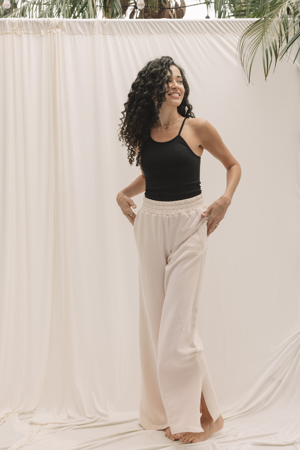 EVERYDAY WIDELEG SWEATPANT - COCONUT