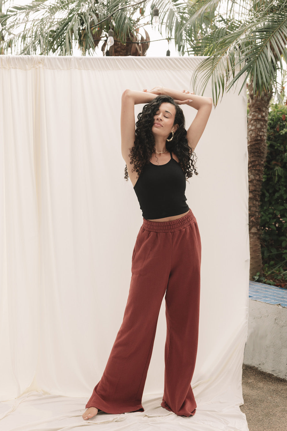 EVERYDAY WIDELEG SWEATPANT - CRIMSON RED
