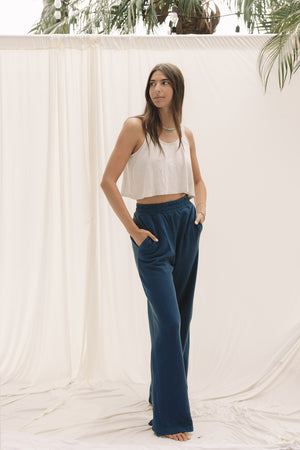 EVERYDAY WIDELEG SWEATPANT - INDIGO BLUE
