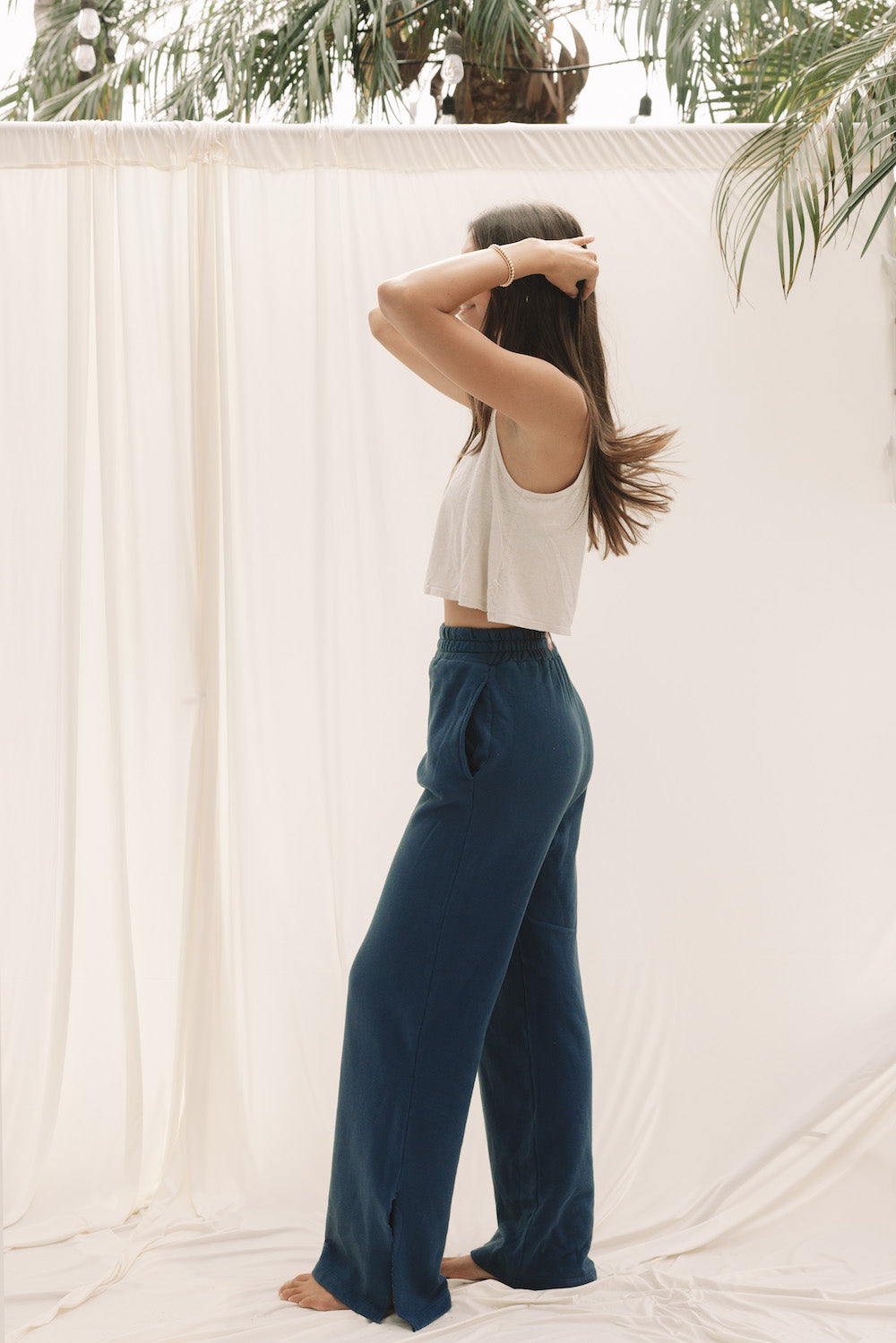 EVERYDAY WIDELEG SWEATPANT - INDIGO BLUE