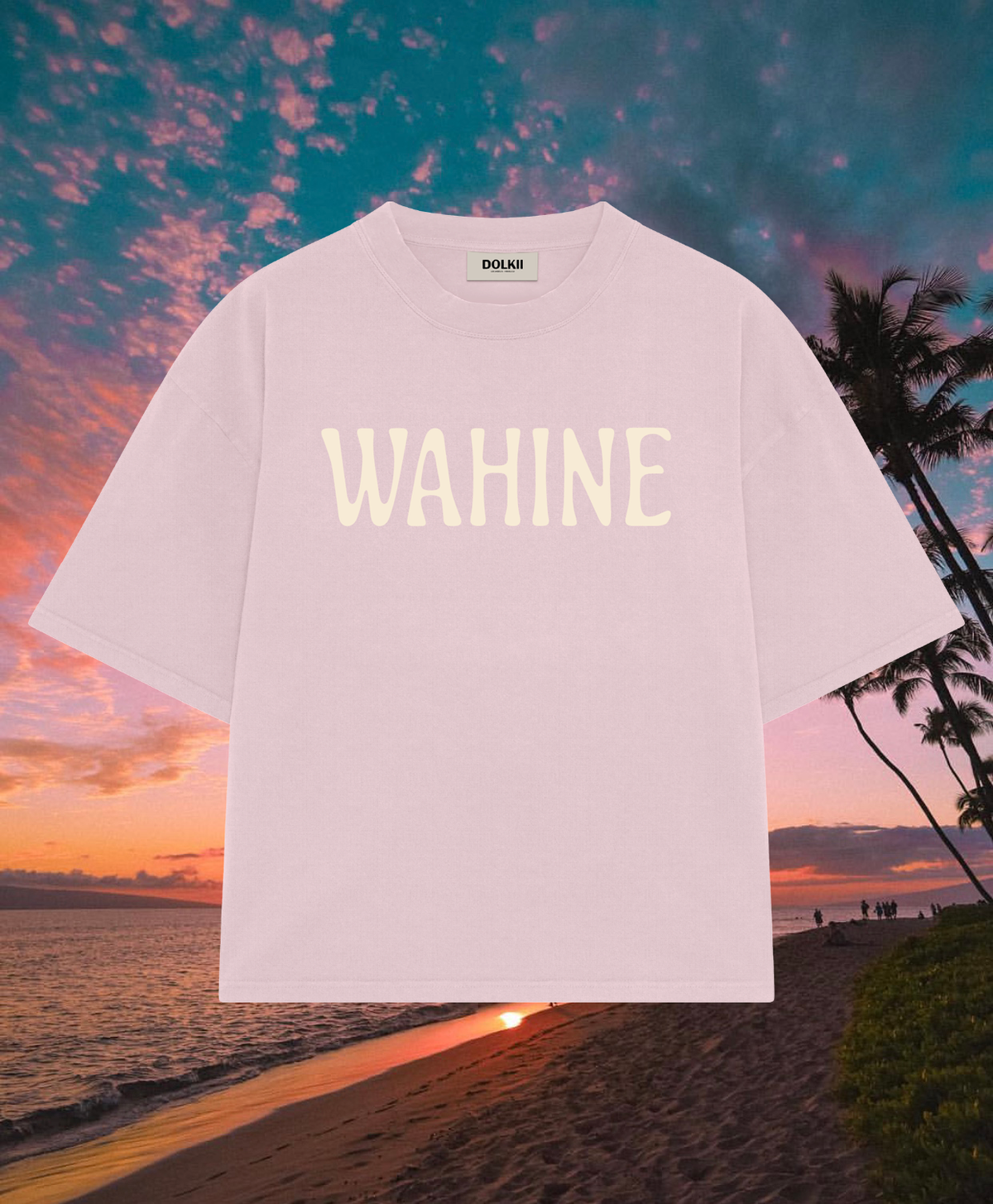 TEE WAHINE - BOXY CROPPED FIT - PUA PINK