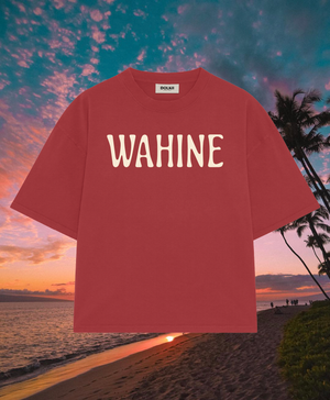 TEE WAHINE - BOXY CROPPED FIT - CRIMSON RED