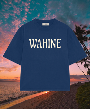 TEE WAHINE - BOXY CROPPED FIT - INDIGO BLUE