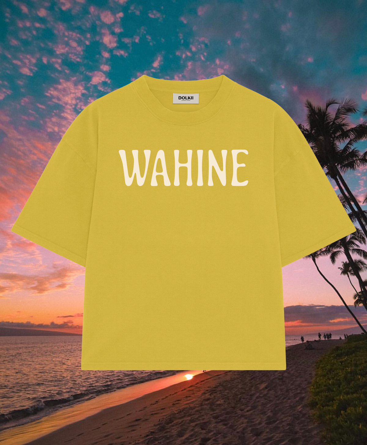 TEE WAHINE - BOXY CROPPED FIT - LEMON