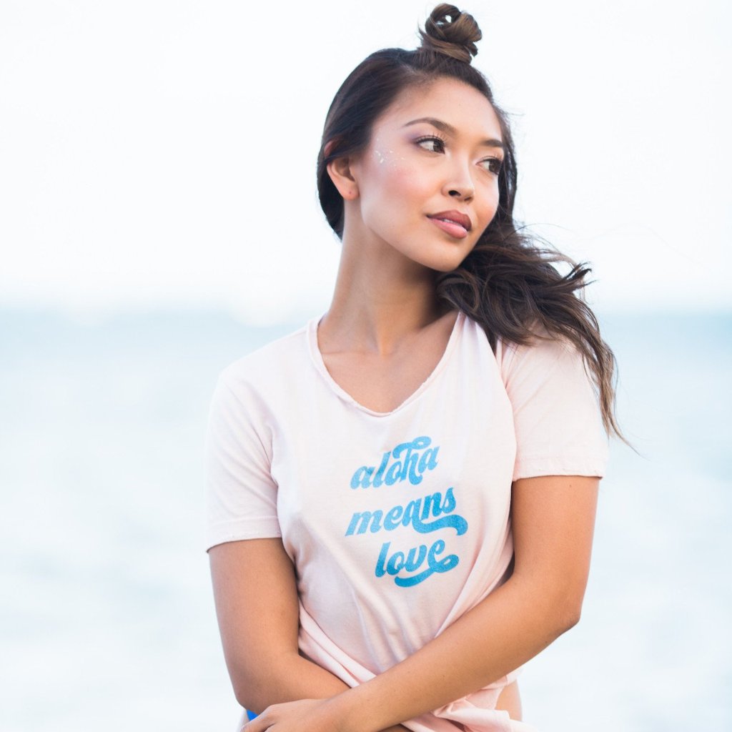 TEE ALOHA MEANS LOVE - PUA PINK
