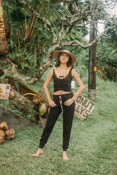 Basic Tank Top Momo - Lava Black - Dolkii Hawai'i