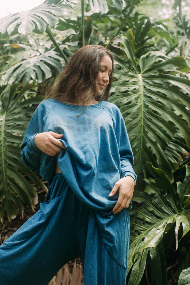 OVERSIZED SWEATER WAHINE - BLUE HAWAI'I