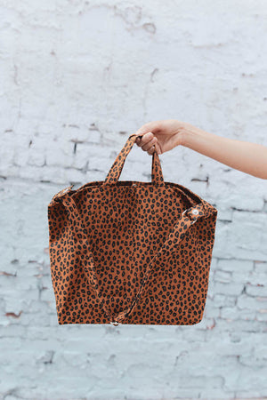 Baggu Nutmeg Leopard Horizontal Duck Tote Bag