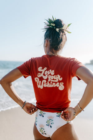 TEE LOVE YOUR WAHINES - LEHUA RED
