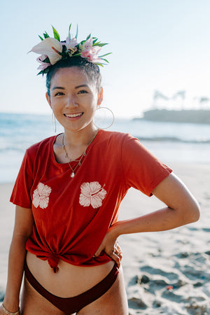 TEE LOVE YOUR WAHINES - LEHUA RED