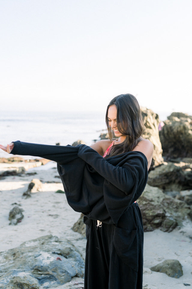 OVERSIZED BASIC SWEATER - LAVA BLACK