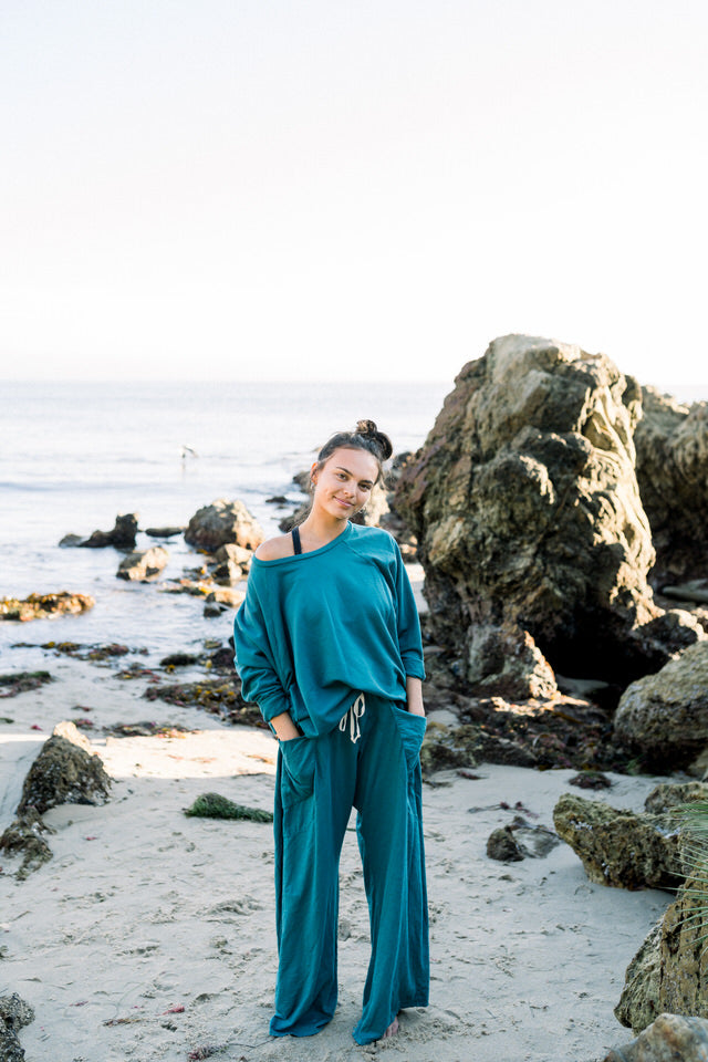 OVERSIZED BASIC SWEATER - BLUE HAWAI&#39;I