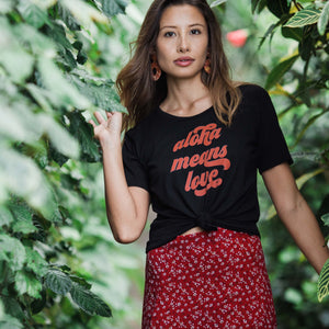 TEE ALOHA MEANS LOVE - LAVA BLACK