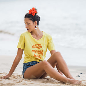 TEE ALOHA MEANS LOVE - PARADISE YELLOW