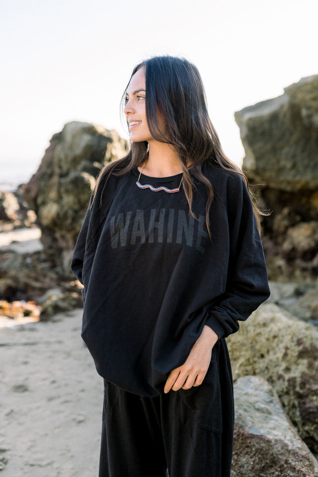 OVERSIZED SWEATER WAHINE - LAVA BLACK