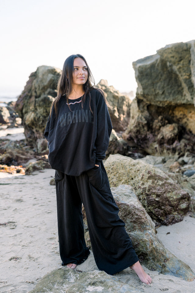 OVERSIZED SWEATER WAHINE - LAVA BLACK