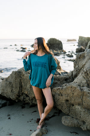 OVERSIZED SWEATER WAHINE - LAGUNA BLUE