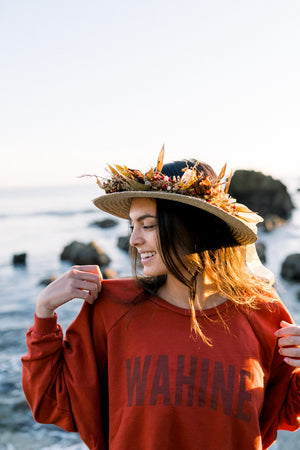 OVERSIZED SWEATER WAHINE - LEHUA RED