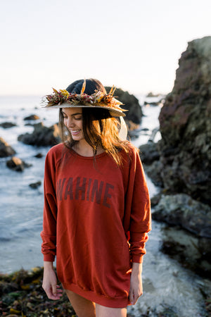 OVERSIZED SWEATER WAHINE - LEHUA RED