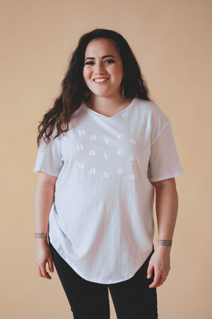 TEE WAVES - OVERSIZED FIT - WHITE SANDS