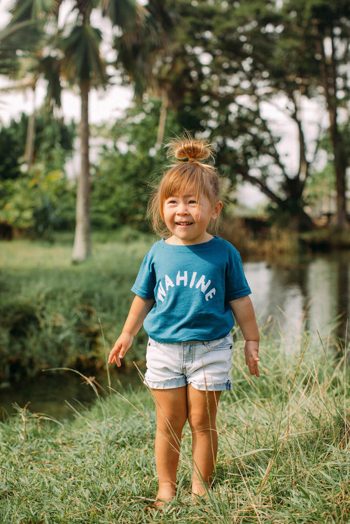 Dolkii Hawai i Soft Baby Kids Tee Blue Hawai i